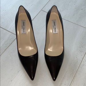 Jimmy Choo dark chocolate brown leather heels